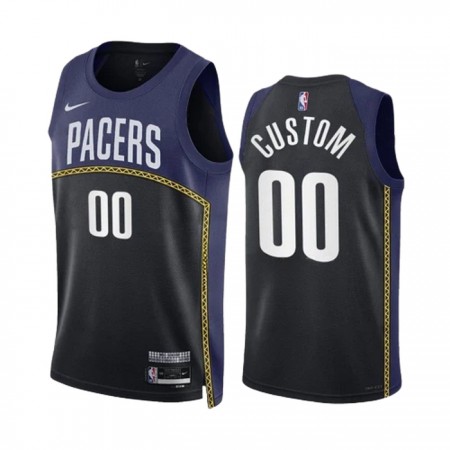 Dres Indiana Pacers Prilagođeni Black Nike 2022-23 City Edition Navy Swingman